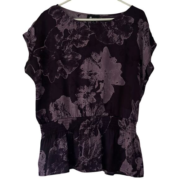 Vintage AB Studio Peplum top Floral dolman sleeves  whimsigoth fairy Y2K goth M - Picture 1 of 11